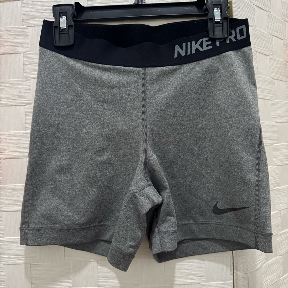 Nike Pro Gray Black Fitted Training Shorts Size S